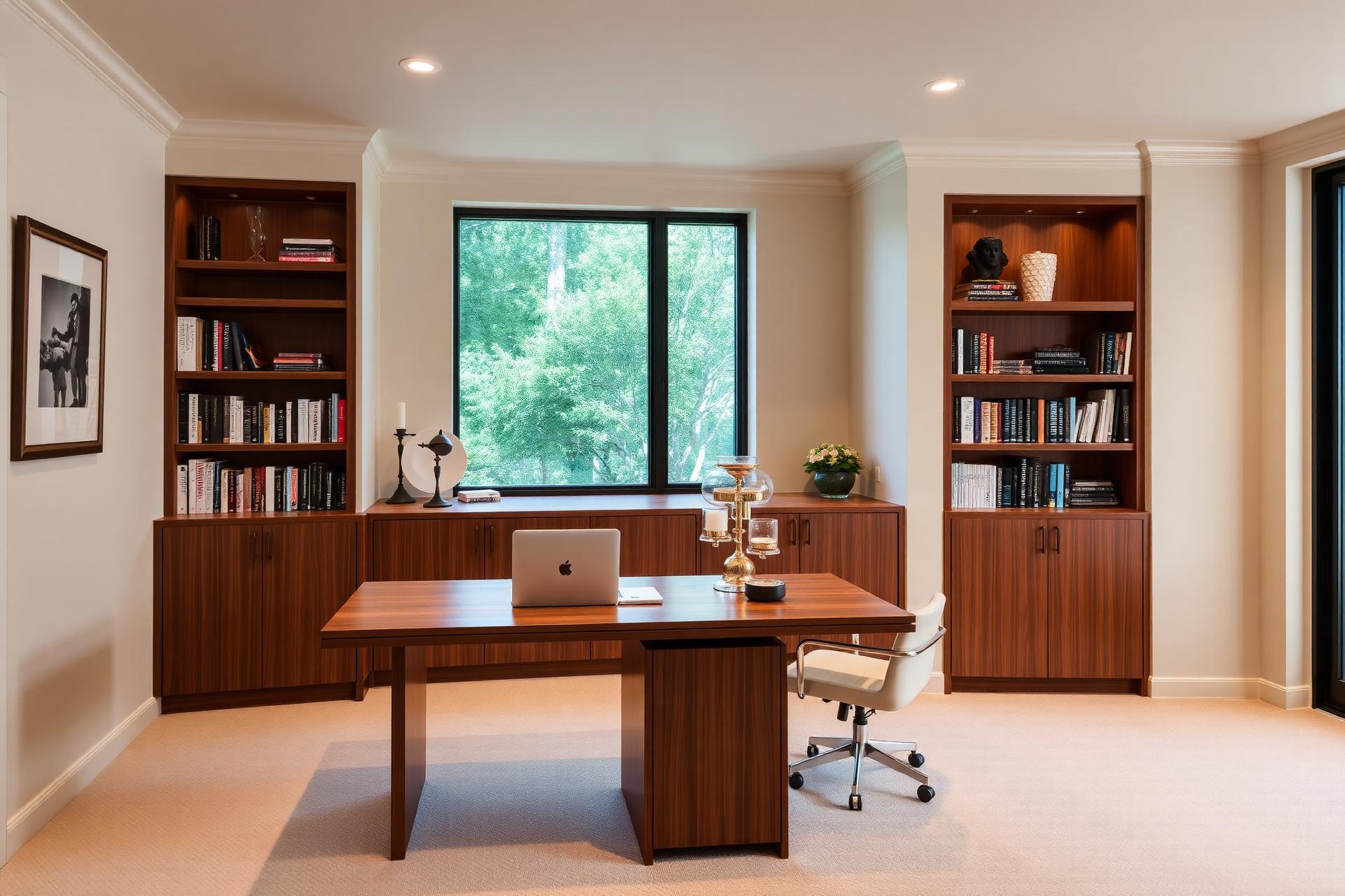 Home office sob medida com estantes planejadas